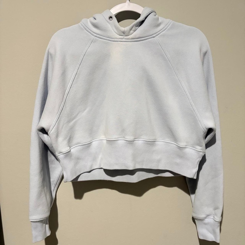 Abercrombie & Fitch light blue cropped hoodie